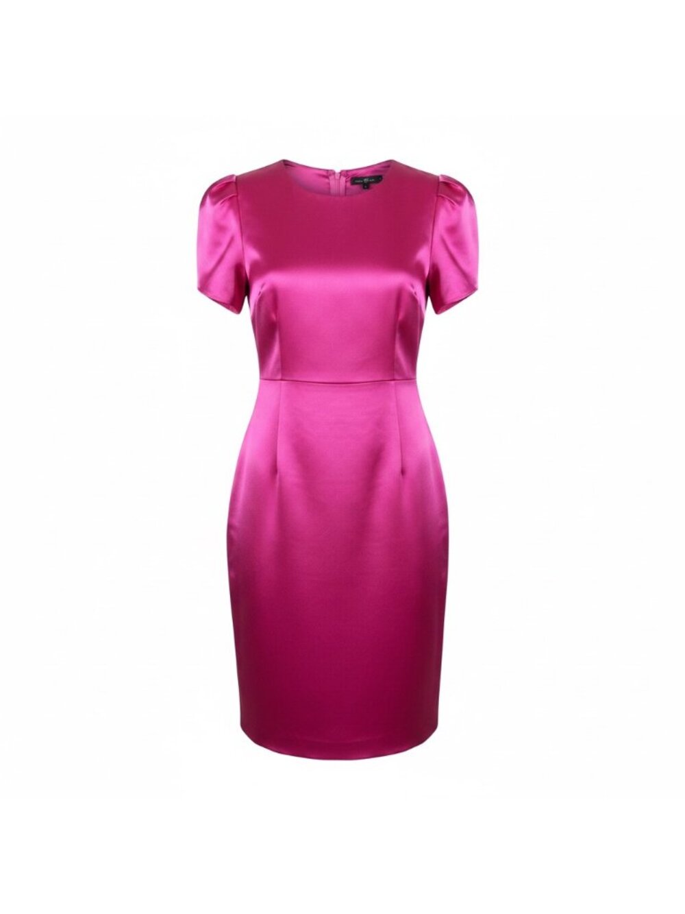 Zanzea Womens Pink Satin Short Sleeve Midi Dress Size M